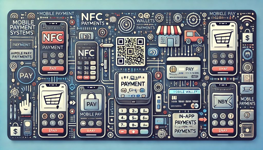 Illustration of the variety of types of mobile payment systems